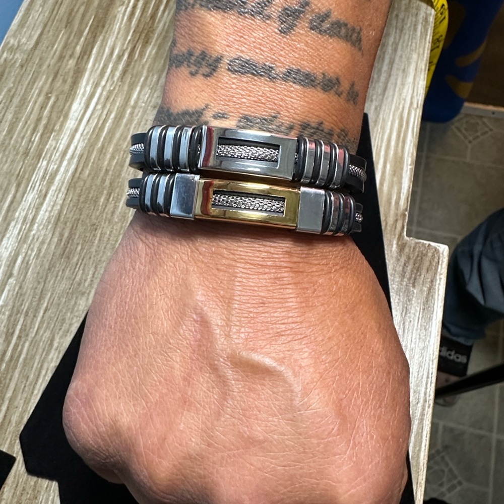 Men's Stainless Steel Silver & Gold Bracelet (sold separately)